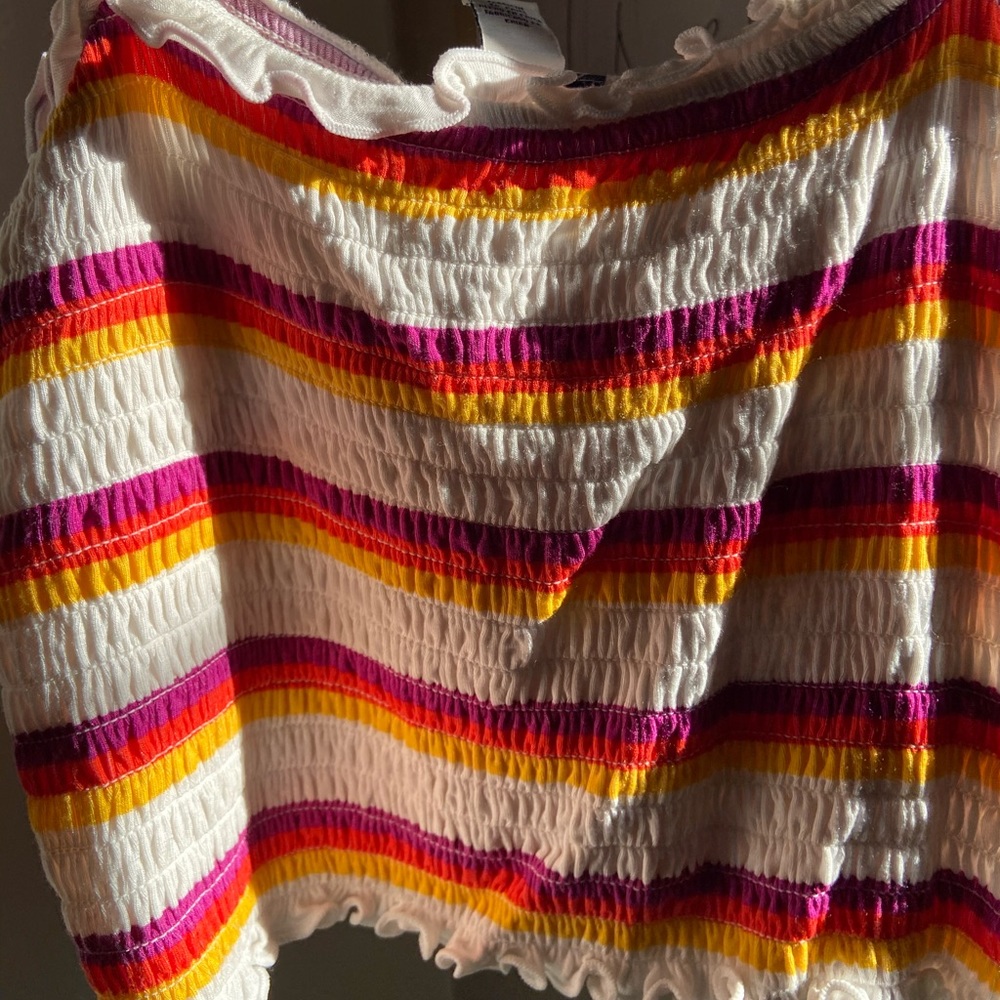 neon color block blouse